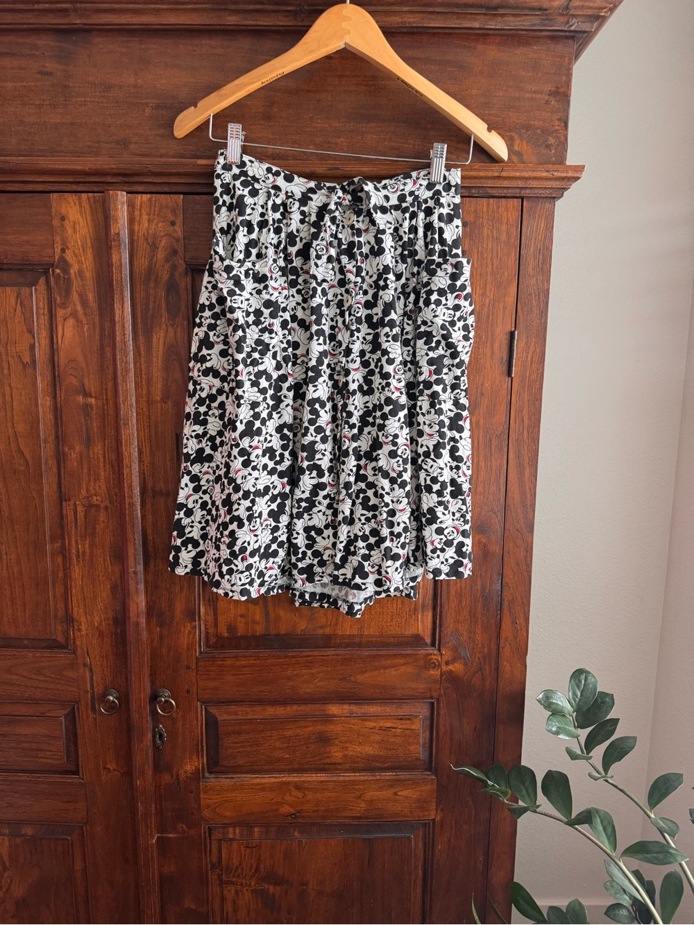 Rare Fiorucci Disney Mickey Mouse All Over Print Button Front Skirt 42